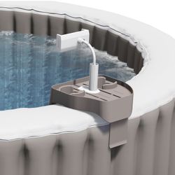 Hot Tub Table Tray with Adjustable Phone Holder, Caddy Holds 2 Drinks for Outdoor Inflatable Pool/Spa, Hot Tub Accessories for Adults, Idea Gifts for 