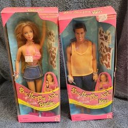 Vintage 1998 Ken And Barbie Butterfly Art.  NIB