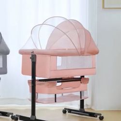 Baby Bassinet Pink  New In The Box Cuna De Bebé Moisés Nueva En Su Caja 