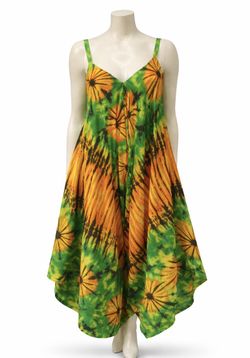 Step out in style with this beautiful green and yellow tie-dye dress. Made with very good quality fabric, this dress is soft, lightweight, and comfort