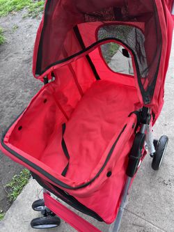 Red  Dog Stroller 4 Wheeler Push Cart For Pets Brand New FIRM PRICE Thumbnail