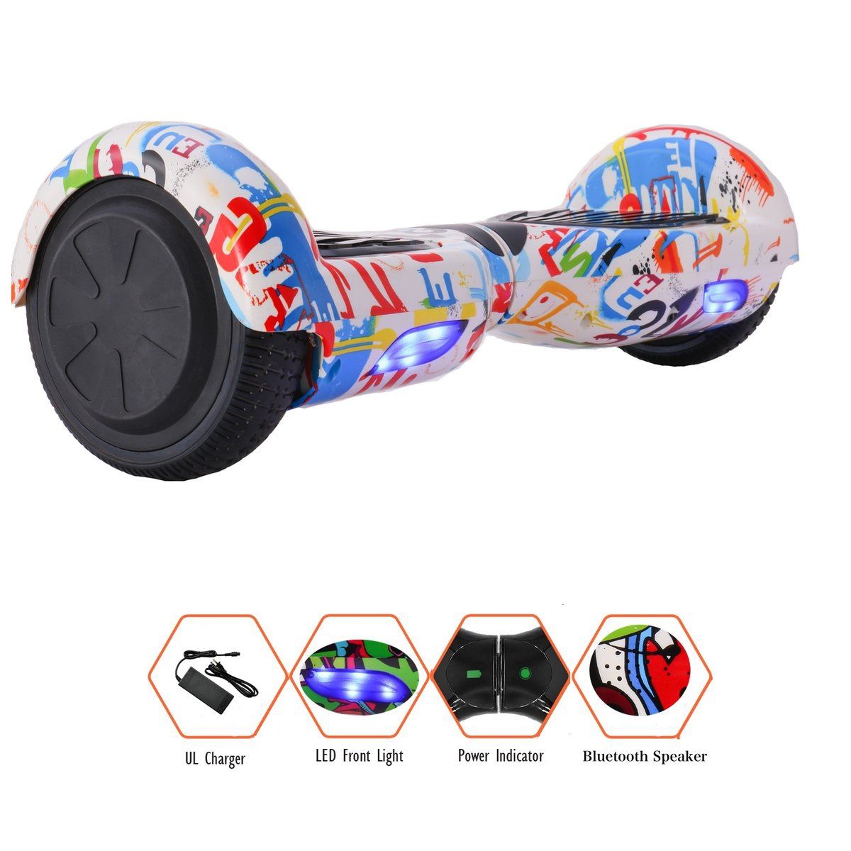 GlareWheel Hoverboard Bluetooth with Light