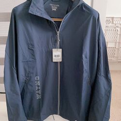 New TRIMARK jacket. Dark blue lightweight jacket with full zip. Has 'WAYMO' text on side. Zippered pockets. Size Large.  New with tag trimark Waymo fr