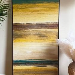 Huge 73” Modern Abstract Canvas – Neutral Wall Art – Ready to Hang