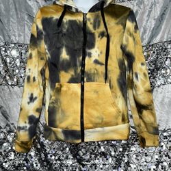 Yellow And Black, Tie-Dye Hoodie