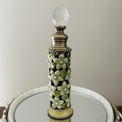 Austrian Crystal Two’s Company Enamel Brass Perfume Bottle Stopper