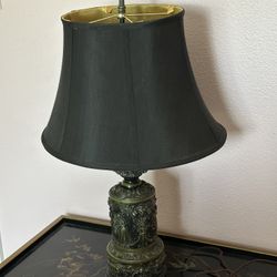 Antique Victorian bronze oil lamp converted to electric lamp 