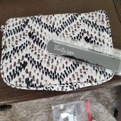 Thirty One Lined Cosmetic Bag, 2 Nail Files, 1 Change Purse /New
