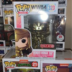 Funko POP! Heroes Wonder Woman 323 Gold Chrome Target Exclusive WW84