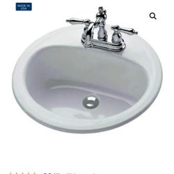 Laurel Porcelain-On-Steel Lavatory Sink, White, 19 x 19 In. Oval
