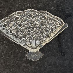 Vintage Glass Fan Shaped Dish