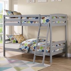 Gray Twin/ Twin Bunk Bed