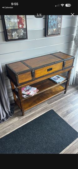 Ashley Furniture Flanders Sofa Table Medium Brown Finish