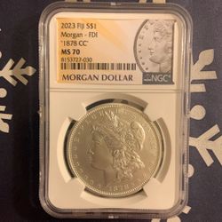 2023 Fiji “1878 CC” Morgan Silver Dollar 999 Silver coin NGC MS70