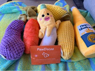 PawDocoo Plush Squeaky Dog Toy Set NEW