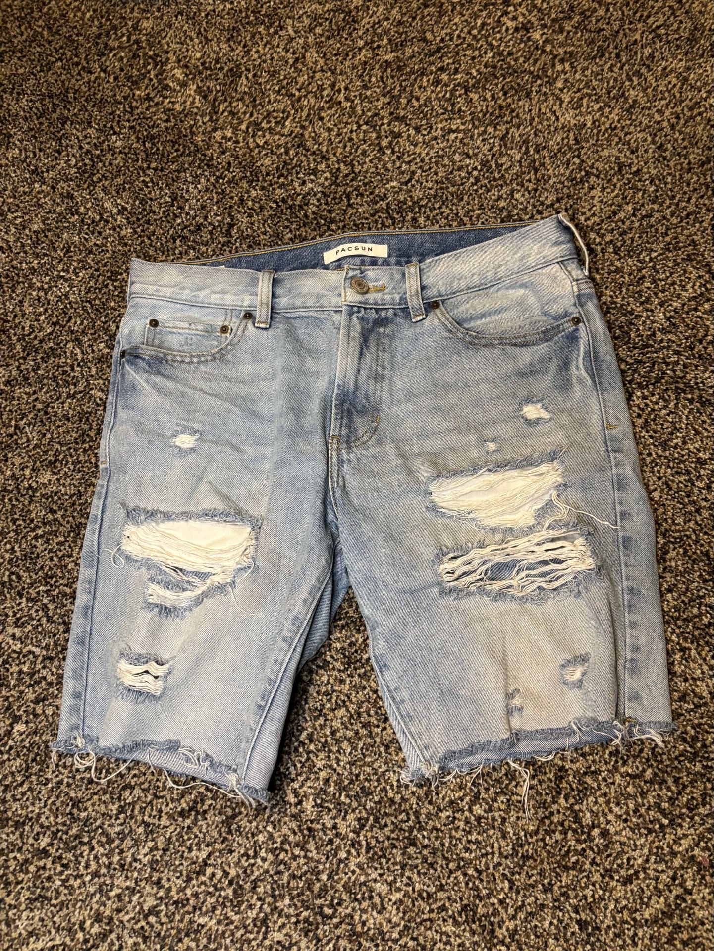 Pacsun distressed blue denim shorts Size 32