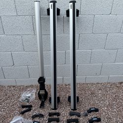Thule Roof Rack System w/ Aero Bars + Bike Mount & Spare Hardware