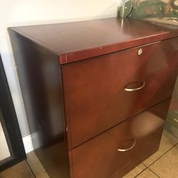 2- DRAWER WOODEN FILE  CABINET – CHERRY COLOR FINISH 