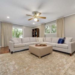 Sectional, Rug , Ottoman