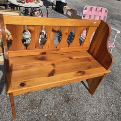 Charming Vintage Pine Wood Bench