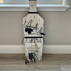 Rustic Wine Bottle and Glass Wall Rack