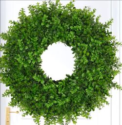 26 Inch Large Boxwoods Wreaths for Front Door Artificial Green Leaves Greenery
