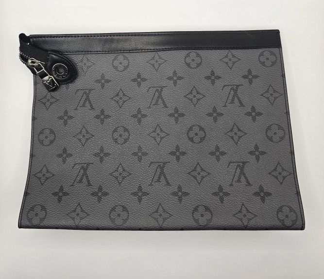 Louis Vuitton Black & Grey LV Monogram Pochette Voyage Bag 