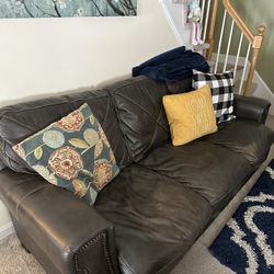 Leather Grey Italian Couch Set