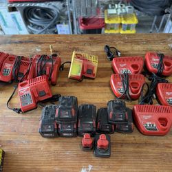Milwaukee batteries and chargers