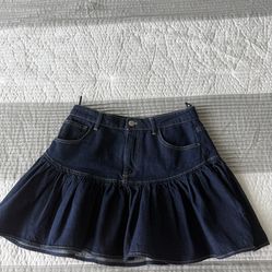 Zara Denim Ruffle Mini Skirt – Size S