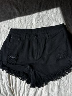 Black Denim Shorts