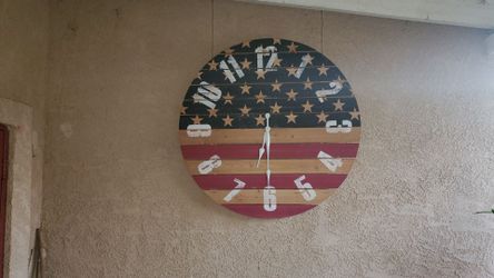 American Flag Decor Clock