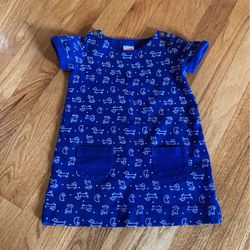 Gymboree Girls Dress 2T 2 Blue With Weiner Dogs Pockets 