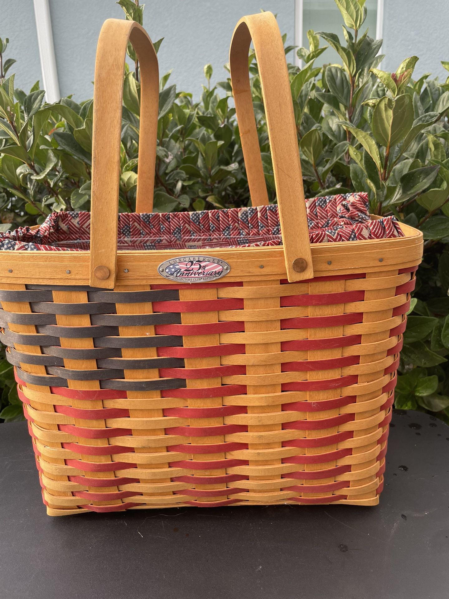 Longaberger Patriotic basket with various signatures