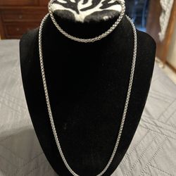 Stainless Steel Necklace And Bracelet Set