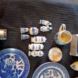 Assortment Of Antique Blue And White China
