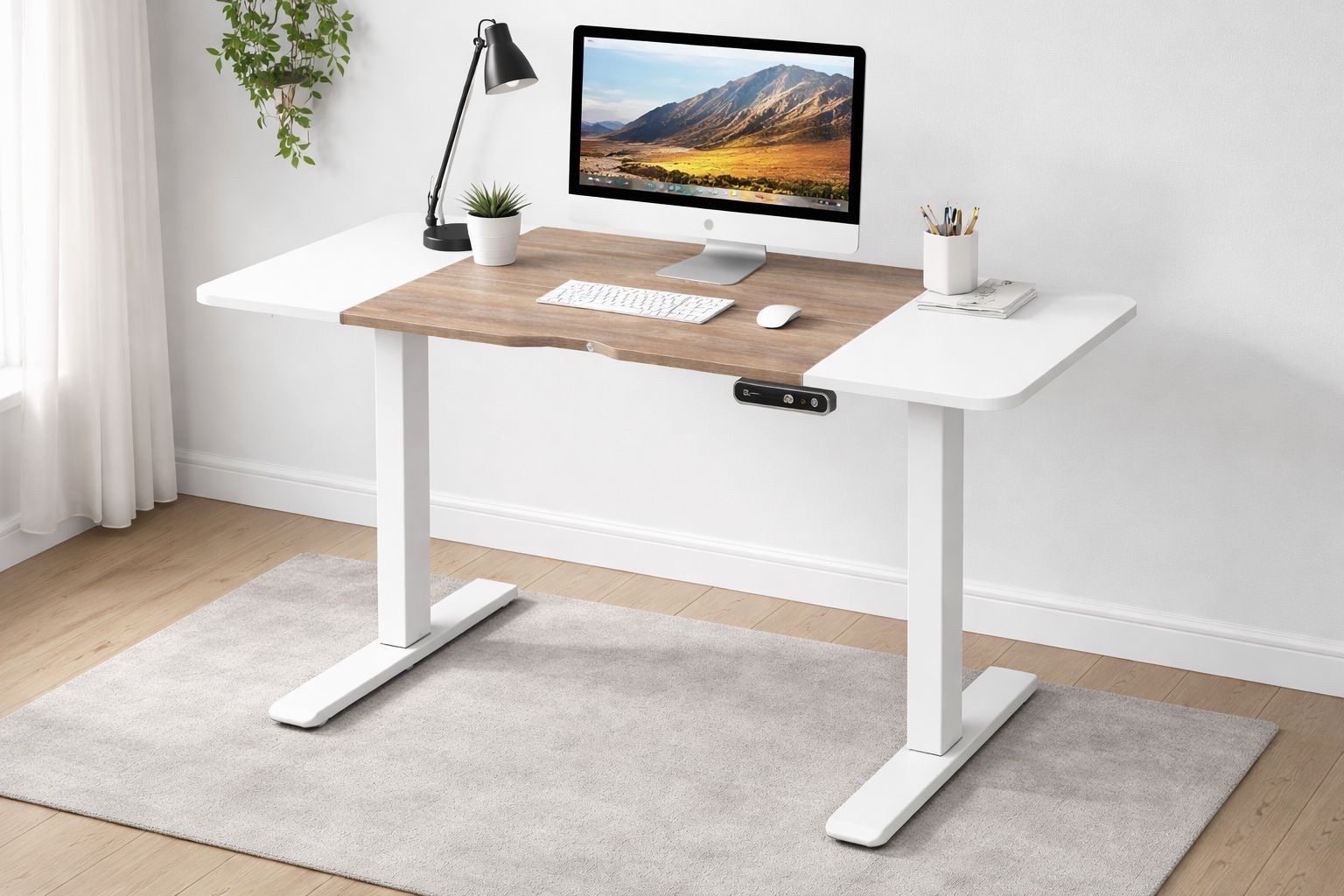 55” ADJUSTABLE STANDING DESK – ELECTRIC SIT STAND – HOME OFFICE DESK – $65