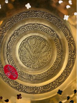 Vintage brass peacock fruit bowl elegant decorative