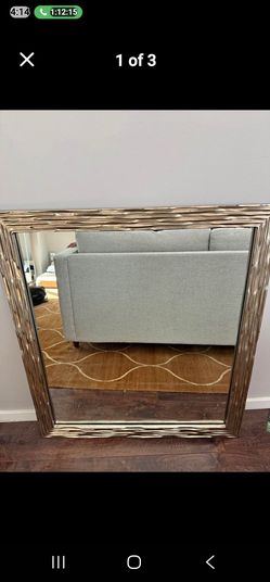 Large Ornate Wall Mirror w/ Heavy Decorative Trim