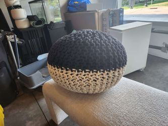 Black and White Pouf Ottoman