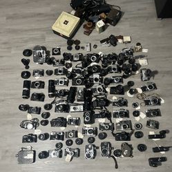 Massive Vintage Camera & Lens Lot - Bolex Minolta Canon Nikon - UNTESTED AS IS