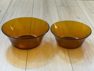 Vintage Duralex Amber Glass Bowls