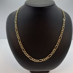 14K GOLD S FIGARO CHAIN. NEW.