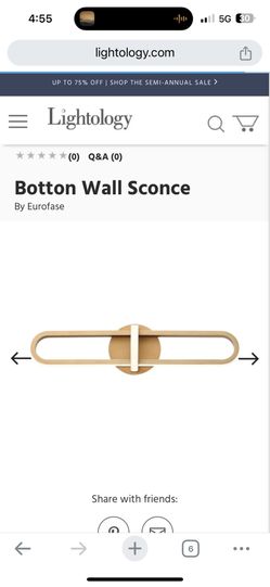 Lightology by Eurofase Bottom Wall Sconce; Oval - Horizontal - Satin Gold - 24" Wide