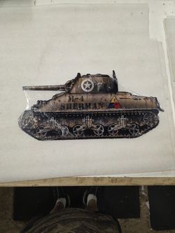 Sherman Tank WWII US Military Army Steel Metal Sign 