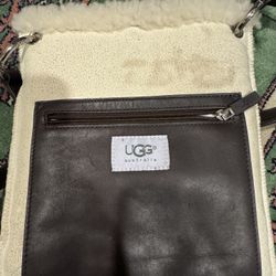 UGG Shearling Tan Suede Messenger Shoulder Bag