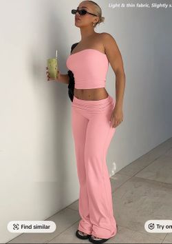 NEW! PINK SET TUBE TOP/LONG SLEEVE