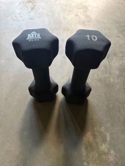 Keys Fitness 10 lb Hex Dumbbells Pair