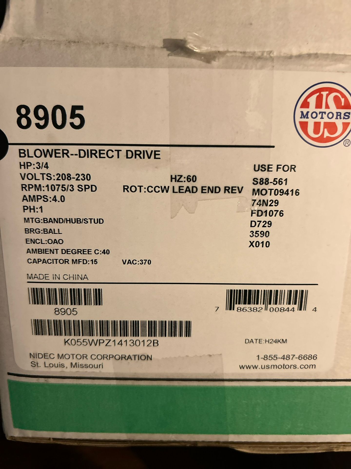 BLOWER-DIRECT DRIVE HP:3/4 (3 In Total)