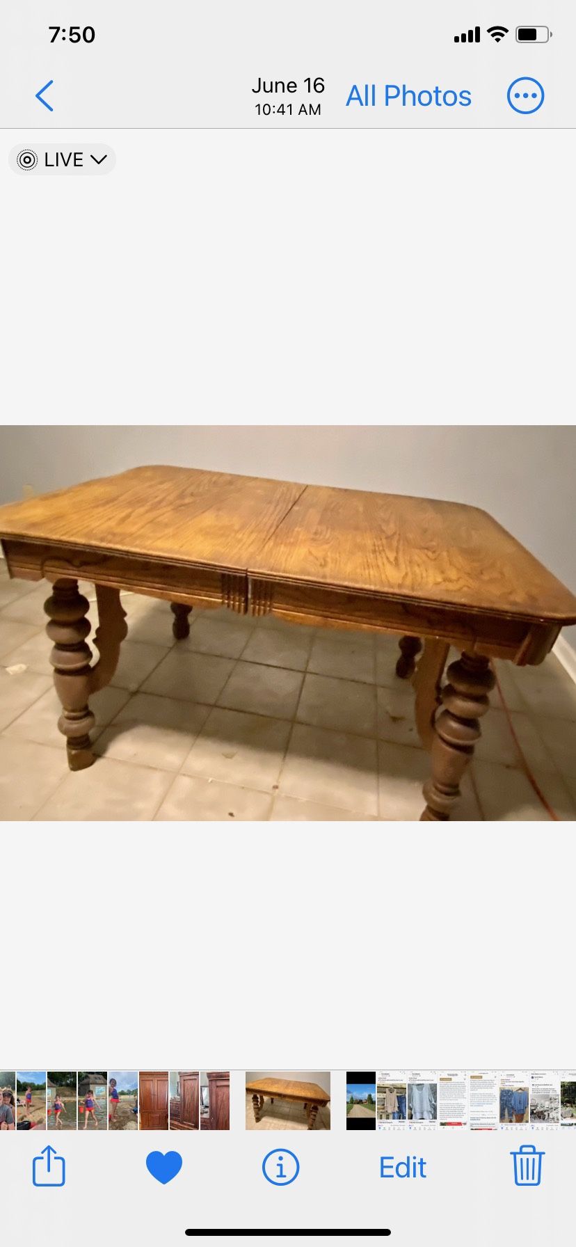 Antique Solid Oak Table